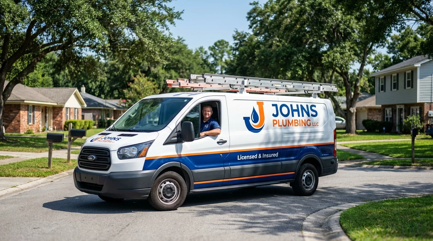 Johns Plumbing LLC service van in Burkesville, KY