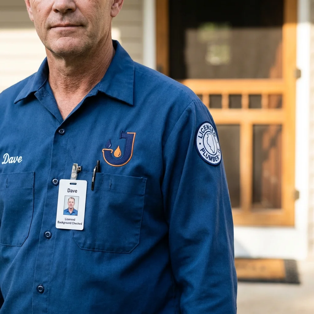 Licensed plumber showing ID badge in Burkesville, KY