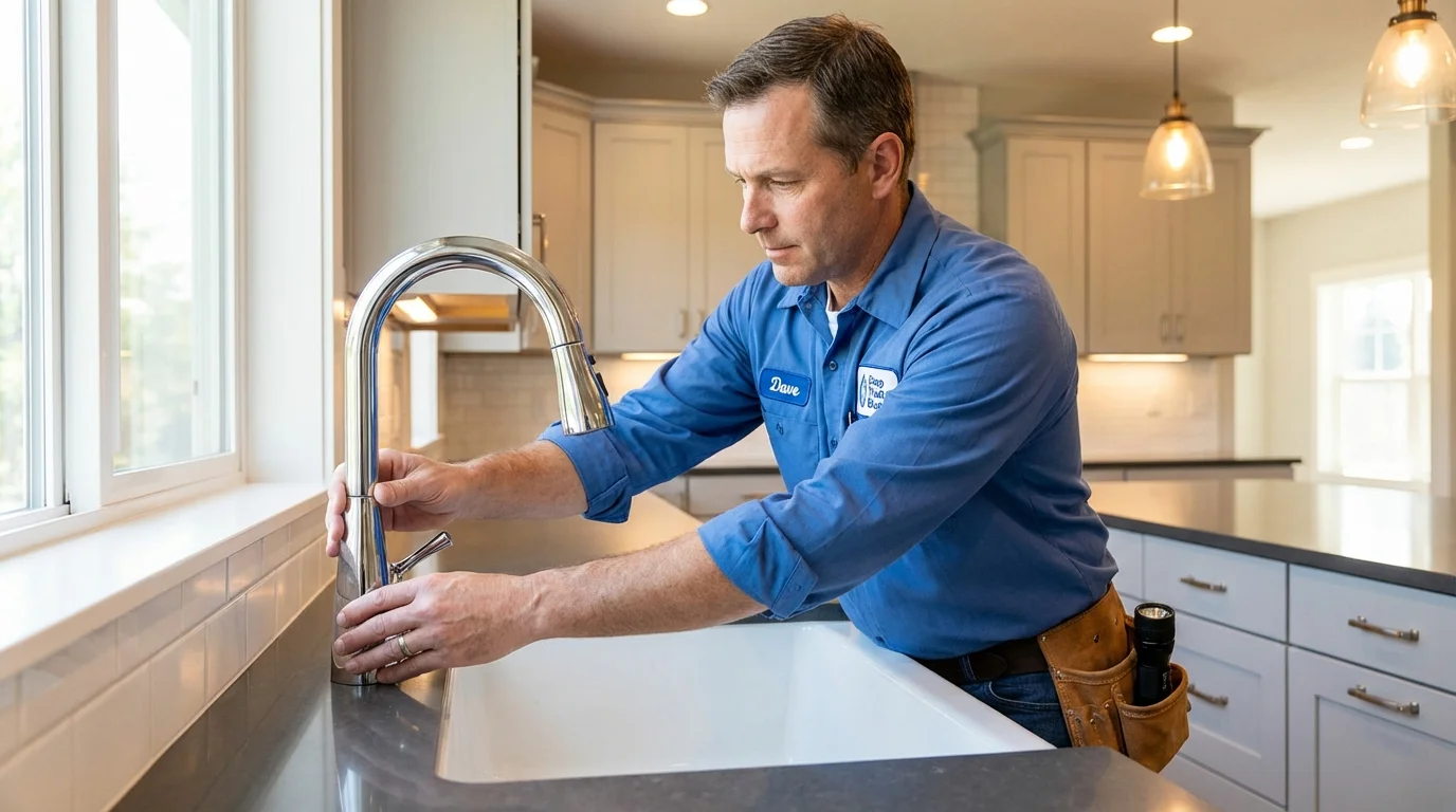 Kitchen faucet installation by Johns Plumbing LLC in Burkesville